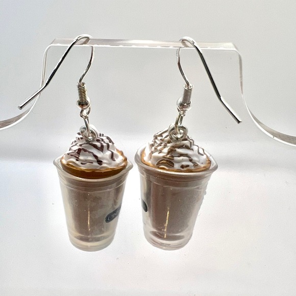 Cinnabon Coffee Earrings - Fast Food Earrings - Coffee Lover Gift - Mini Brands - Picture 5 of 8